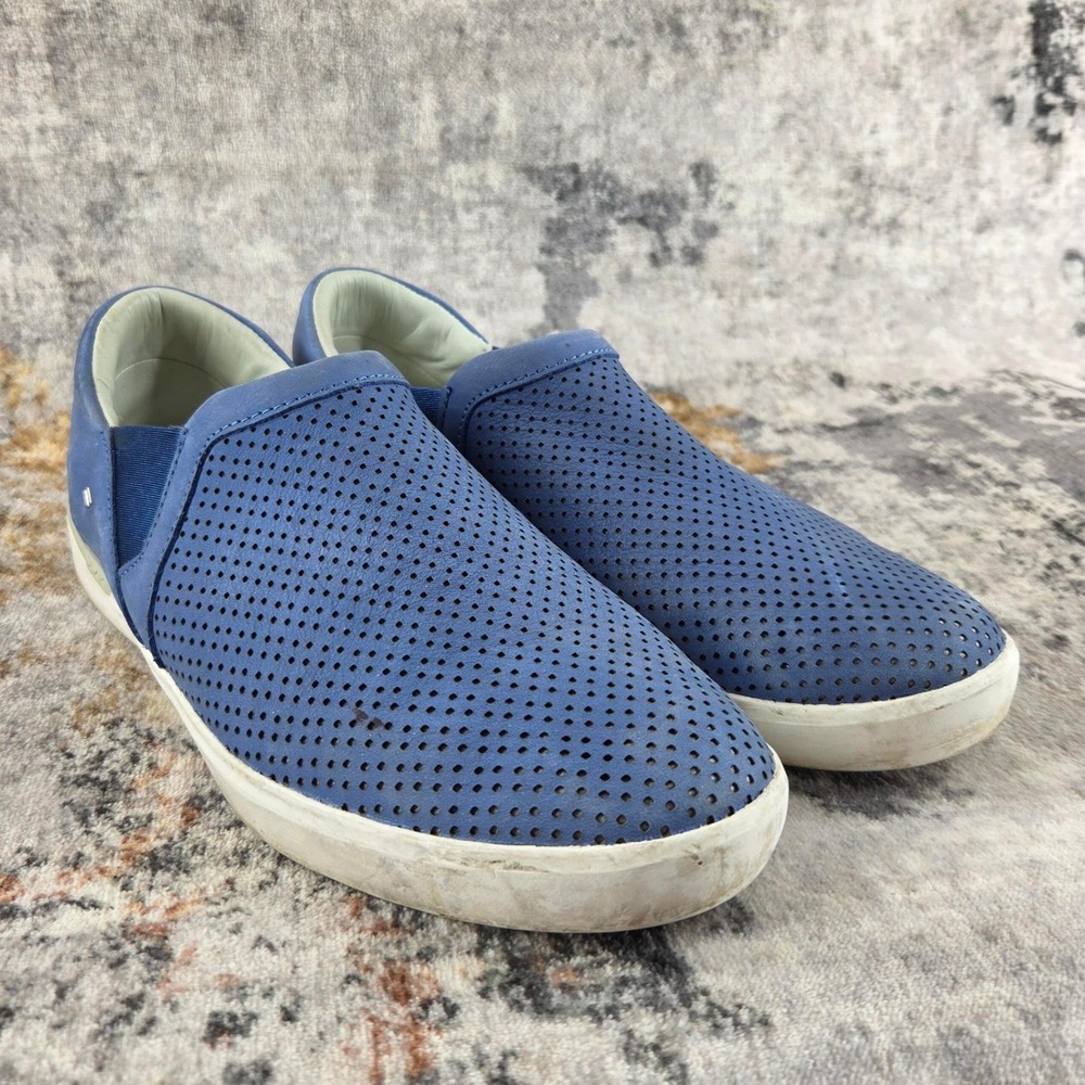 Kizik Vienna Nubuck Perforated Hands Free Slip On Loafer Womens 7.5 Blue Comfort